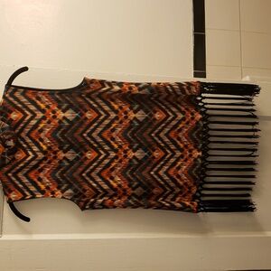 Chevron Patterned Top with Button Detail